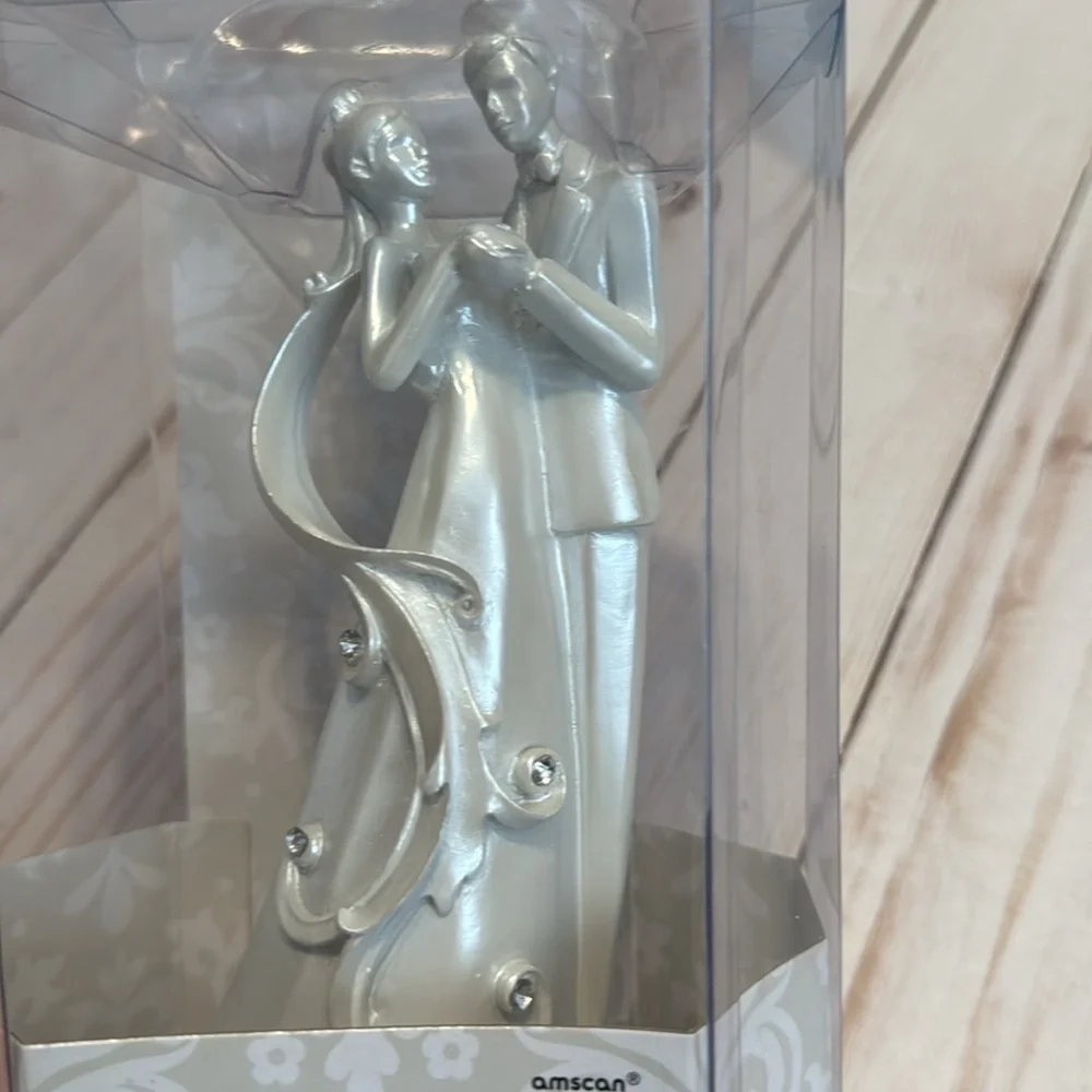 Wedding cake topper with rhinestones